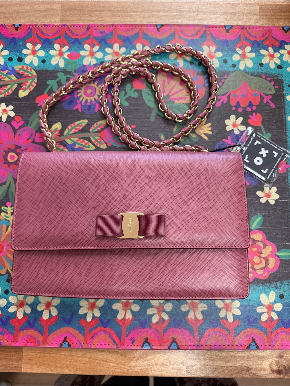 Ferragamo Vara Bow Chain Crossbody Bag